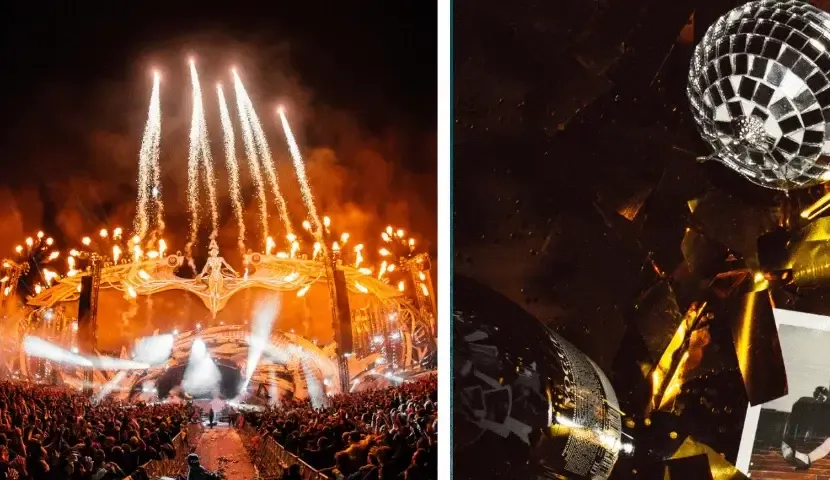 Festival-Stimmung mit Konfetti auf einer Hochzeit